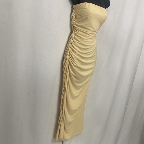 Zara Fitted Midi Dress Yellow L - Picture 5 of 11